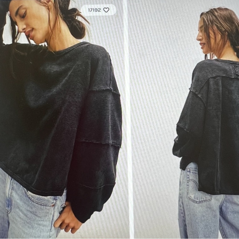 Free People Black Oversized Sweater